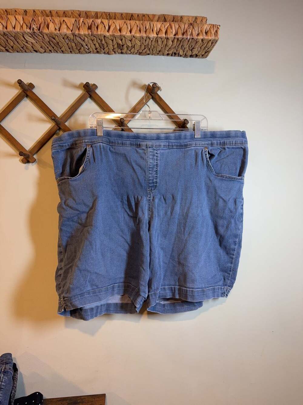 Terra & Sky Plus Size 3X Pull-On Denim Bermuda Shorts